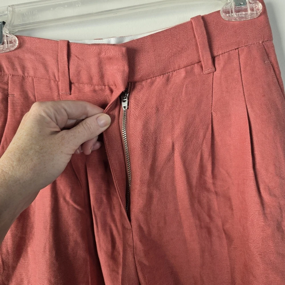 Wilfred The Effortless Pant Linen High Waist Wide Leg 0 Moroccan Spice Pink